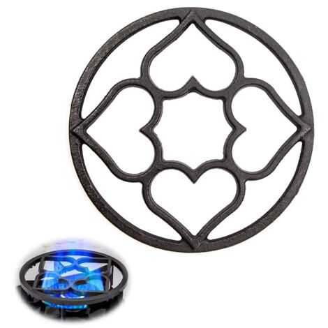 Anneau Support Plaque Cuisson Gaz - 19cm Universel Plaques Plat Grille en Fer avec 8 Fentes de Fixation dans Le Fond pour Cafetière Petit Pot Cuisine Fonte Fritures Four à Café Wok