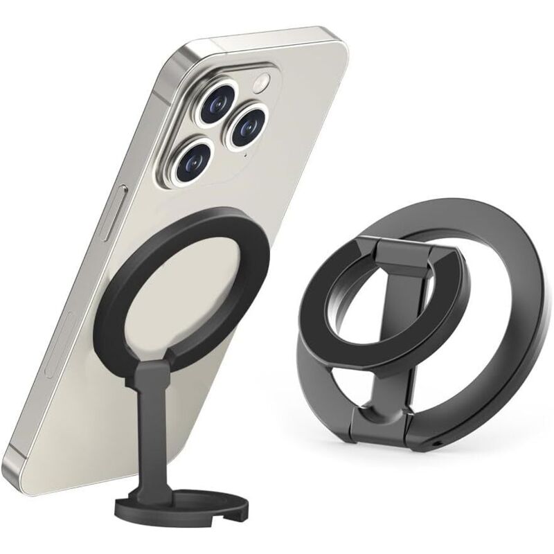 Anneau Telephone Portable Magnétique Pliage sur Tout Le Pourtour Support Telephone Mince et Portable Réglable Convient pour Le Bureau la Cuisine