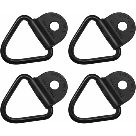 Anneaux darrimage, 4PCS Anneau Arrimage D Ring Heavy Duty Anneau darrimage Acier Traction V-Ring Fixe Anneau Fixation Crochet pour Cargo Bateaux Container Vans Camions Remorques
