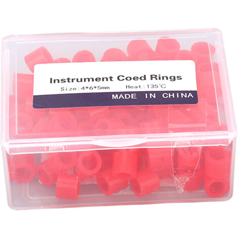 Anneaux de code couleur dentaire autoclavables, 100 pièces, pour identification d'instruments dentaires, haute résistance et durabilité.