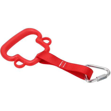 Anneaux de gymnastique ABS pour enfants, agrès d'escalade singe avec sangles, jeu extérieur rouge pour parcours aventure.