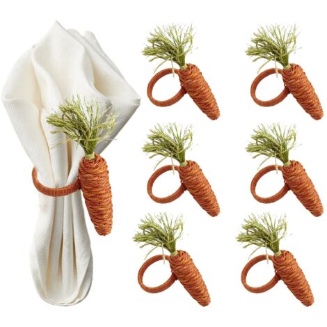 Anneaux de serviette tissés à la main pour Pâques, ronds décoratifs