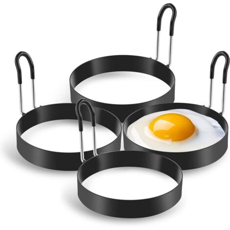 Anneaux d'Œufs en Acier Inoxydable, Lot de 4, Moule à Pancake pour Frire les Œufs et les Omelettes