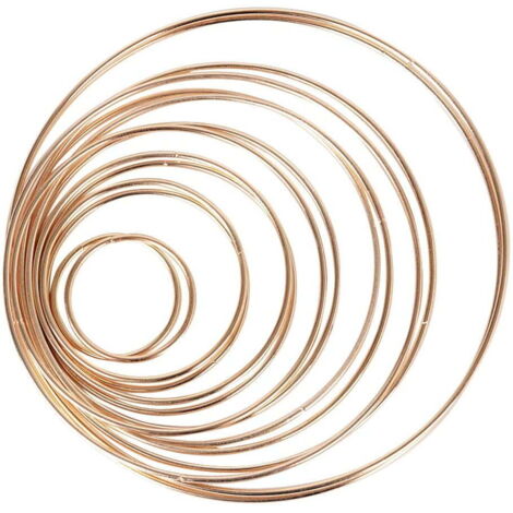 Anneaux Métalliques pour Macramé et Attrape-rêves, Lot de 14 Cercles pour Loisirs Créatifs et Décoration Murale
