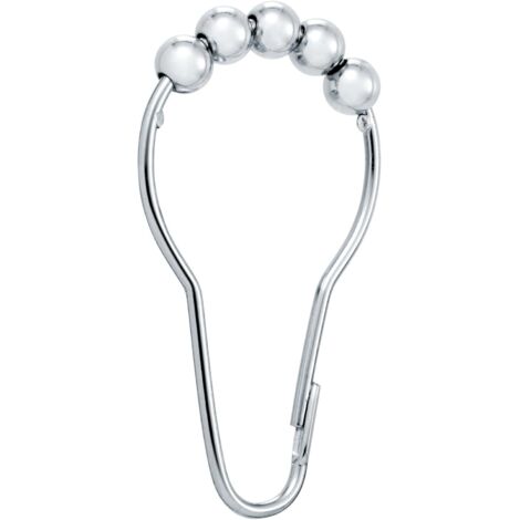 Anneaux pour rideau de douche, lot de 12, chrome