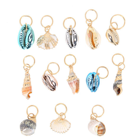 Anneaux pour Tresses Coquillage DIY Accessoires Cheveux Dreadlocks Décorations