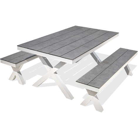 ANNECY - Table de jardin en aluminium et plateau HPL - PARIS GARDEN