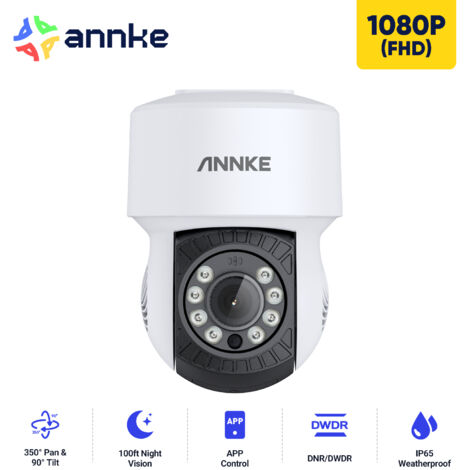 ANNKE 1080P AHD Dome PT Wired  Surveillance Camera Night Vision Outdoor Security IP65 Camera