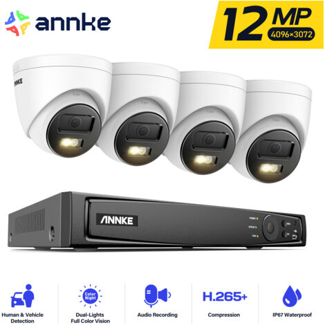 ANNKE 12MP Smart Security Camera Kit Dual Light 8CH NVR Night Vision CCTV Video Surveillance System