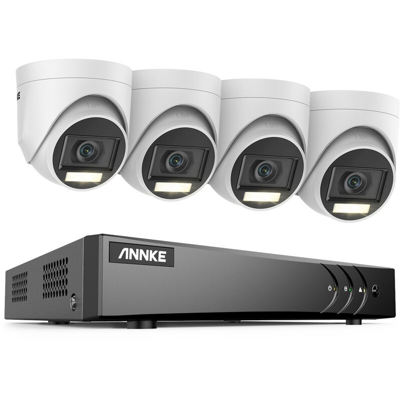 ANNKE-16 Channel 3K Analog 5MP DVRx4 PCS 3K (5MP) Dual Light Analog Camera with Mic, D-WDR, Smart Dual Light, 30m IR Night Vision, No HDD