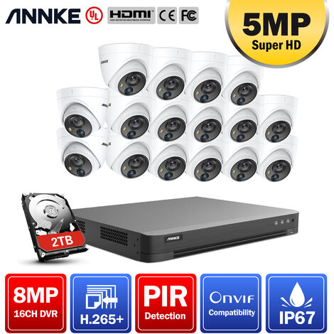ANNKE ANNKE HD 4K 8MP 16CH NVR POE IP Network Video Recorder Security System 2tb P2P 