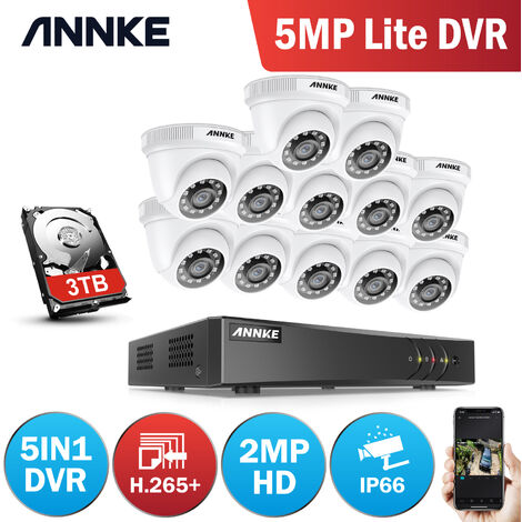 ANNKE ANNKE 16CH 5MP Überwachungskamera DVR Outdoor Videoüberwachung Fernzugriff H.265 