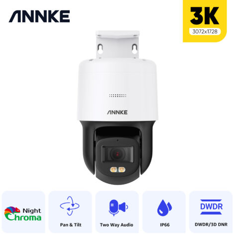 ANNKE 3K Security Camera Full Color Night Vision Built-in microphone 2-Way Audio H.265+ IP Camera