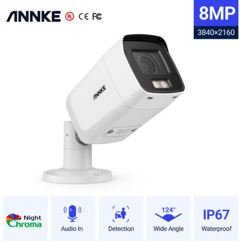 ANNKE 4K Outdoor Security Camera Color Night Vision Motion Detection PoE IP Camera Remote Monitoring