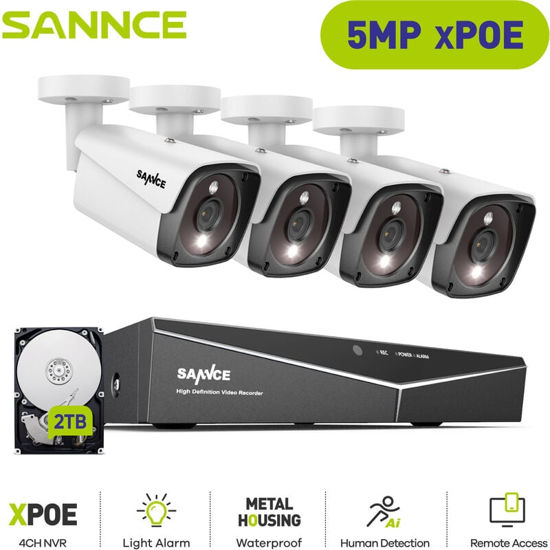 

Annke - 4K Ultra HD PoE Sistema de seguridad de video en red 16CH NVR 4K Vigilancia con compresión de video H.265 + 4K HD Torreta Cámaras IP con 12