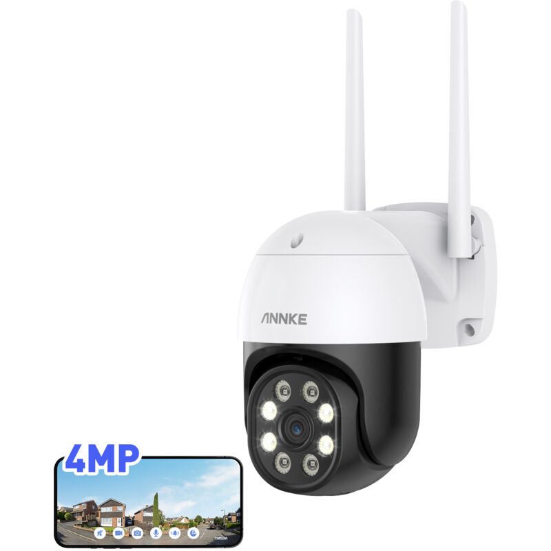 Annke - 4MP Caméras de Surveillance WiFi Extérieure 350°PTZ Caméra Détection Mouvement Vision Nocturne Couleur Audio Bidirectionnel Caméra