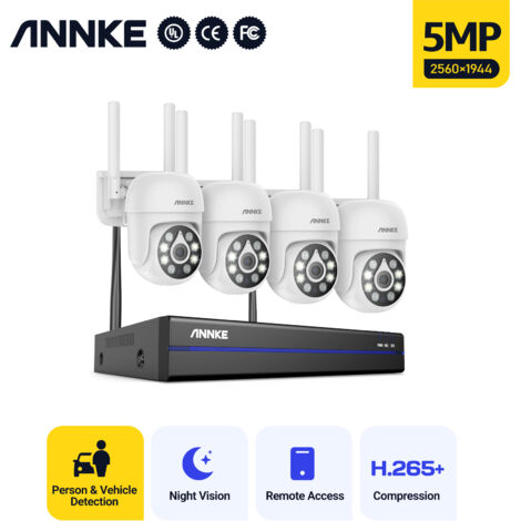 ANNKE 5 MP Caméra extérieure sans fil pour la sécurité de la maison avec reconnaissance intelligente des personnes et audio bidirectionnel