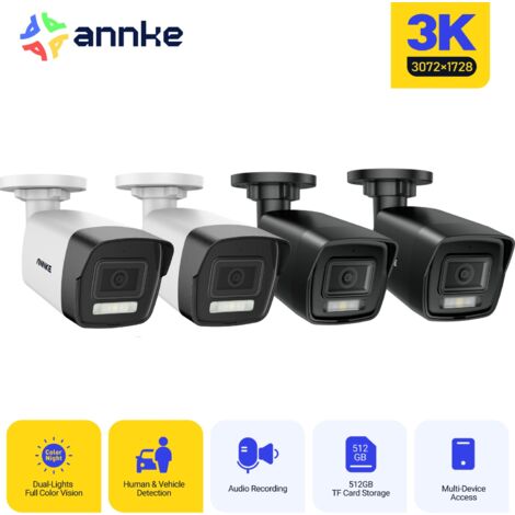 ANNKE 5MP Cámaras de videovigilancia exteriores PoE doble luz smart color visión nocturna,4pcs