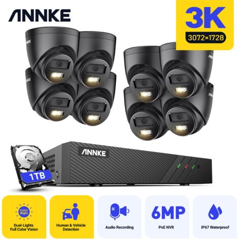 ANNKE 5MP KIT CAMERA SURVEILLANCE NVR INTELLIGENTE DOUBLE LUMIERE DÉTECTION MOUVEMENT KIT DE VIDEOSURVEILLANCE 1TB