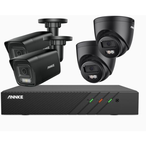 ANNKE 5MP PoE CCTV System, 4 Cameras, Motion Detection, Color Night Vision, APP/PC Remote