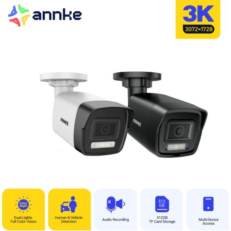 ANNKE 5MP PoE Security Camera, Smart Dual Light,Outdoor Color Night Vision Remote Access,2PCS