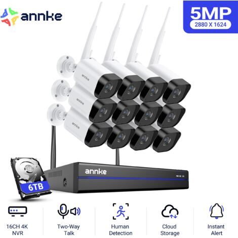 ANNKE 5MP Smart Wireless Camera Outdoor Network System with Remote Access IP66