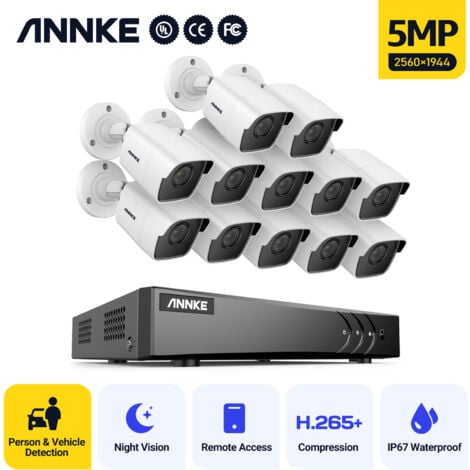 SANNCE 3MP Kit Caméra de Vidéosurveillance WiFi Extérieur Vision Nocturne avec 8 Caméras Sans Fil CCTV Système de Sécurité Vidéo