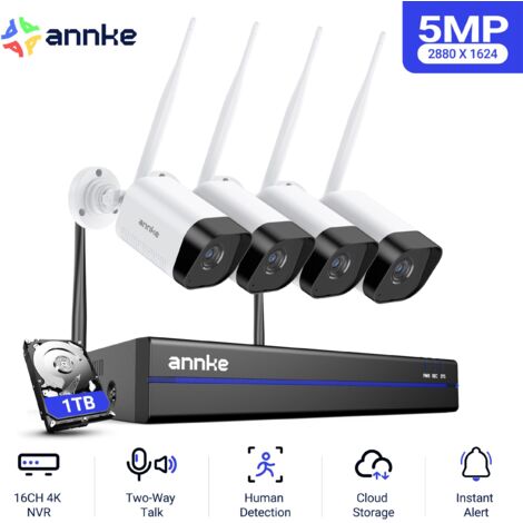 ANNKE 5MP Wireless Security Camera System Outdoor Night Vision Human Detection Instant Alerts