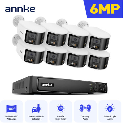 ANNKE 6MP  8 Channel Outdoor Security PoE Camera System with Smart Dual Light Night Vision