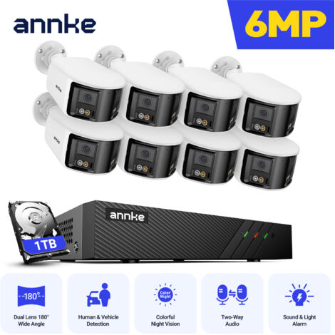 ANNKE 6MP Outdoor Security PoE Camera System with Two-Way Audio Human Vehicle Detection