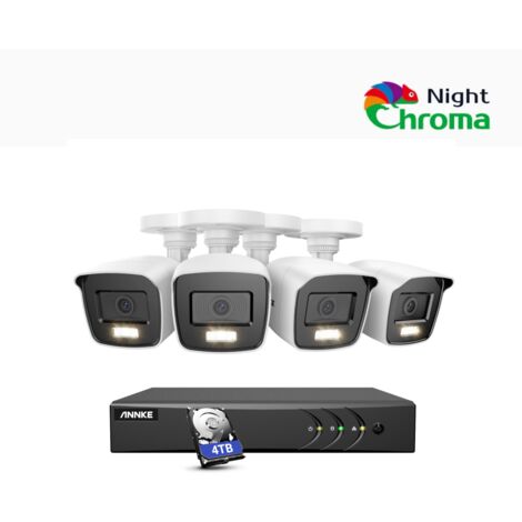 ANNKE 8 Kanal Überwachungskamera Set Außenbereich,4 1080P kamera Nachtsichtkameras Bewegungserkennung, Fernzugriff,4TB HDD