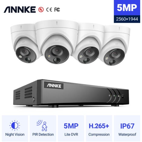 ANNKE 8CH CCTV Kit DVR 45MP IR visión nocturna impermeable monitoreo remoto sistema de cámara CCTV de seguridad