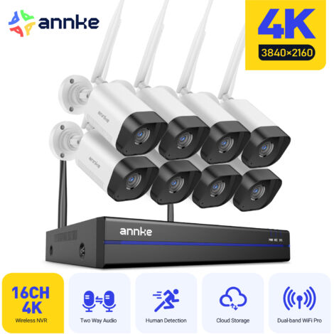 ANNKE 8MP HD Smart Wireless Security Camera System with Human Motion Detection IP66