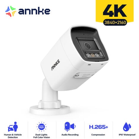 ANNKE C800 Bullet 4K Ultra HD POE-Überwachungskamera ONVIF 8 MP Audio IP-Kamera 256 GB TF-Karte Fernzugriff 100 Fuß EXIR Nachtsicht IP67 wasserdicht (unterstützt nur H.265/H.265+)