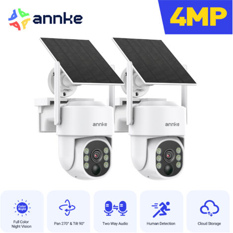ANNKE Cámara de seguridad inteligente de 4 MP con visión nocturna y audio bidireccional (2 unidades)