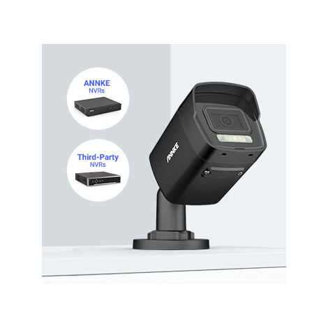 ANNKE Cámara de vigilancia PoE 3K, cámaras IP PoE con reflector para personas al aire libre/detección de vehículos, visión nocturna en color, ranura para tarjeta microSD integrada, H.265+, IP67, negro