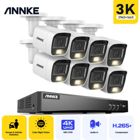 Annke – Caméra de surveillance 5MP avec vision nocturne couleur – 3K Super HD – Microphone intégré – Alimentation 12V – Installation facile