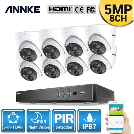 main image of "ANNKE CCTV Camera System 8 Channel Ultra HD 4K H.265+ DVR and 8PCS 5MP HD Weatherproof Dome Cameras Kit"