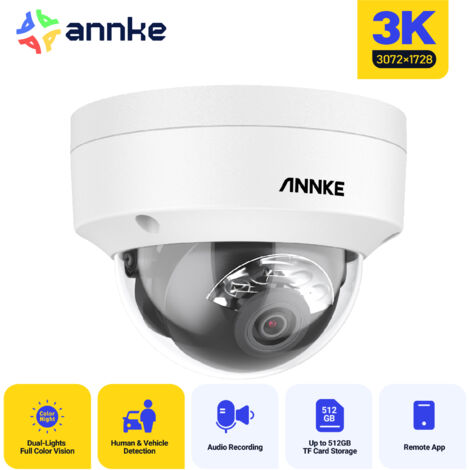 ANNKE PoE 3K Telecamera di sicurezza esterni visione notturna a colori,IP67, rilevamento del movimento