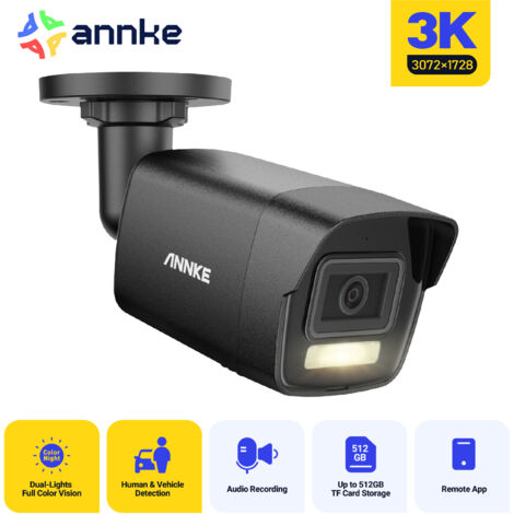 ANNKE PoE Telecamera di sicurezza 3K esterni rilevamento movimento, visione notturna a colori, accesso remoto
