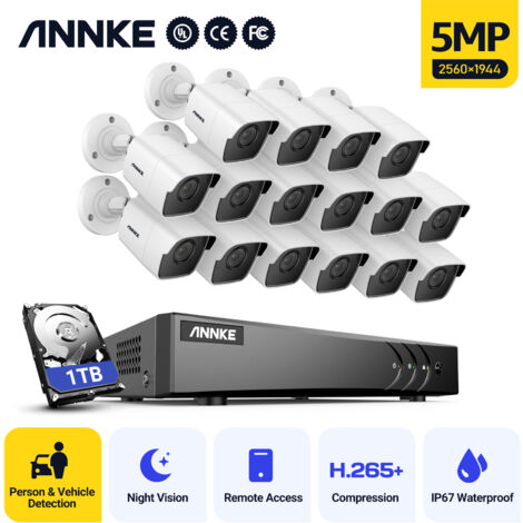 ANNKE 8MP 4K Ultra HD PoE ONVIF NVR Système de caméra de sécurité Bullet avec caméras IP filaires 12MP 32CH NVR H.265+ Kits de vidéosurveillance de codage pour 12 caméras extérieures