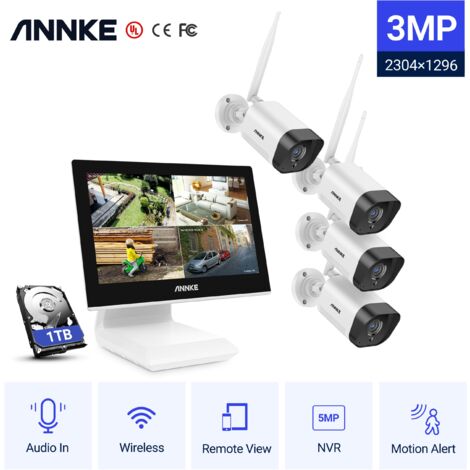 Annke Kit caméra de surveillance filaire 4CH 5 en 1 DVR 3MP