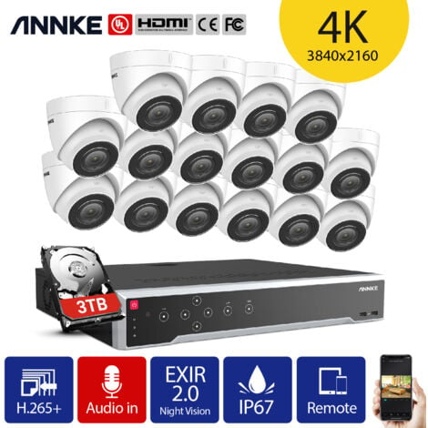 ANNKE 5MP Super HD Système de caméra de sécurité DVR 8CH 5-en-1 avec caméras PIR extérieures 4 * 5MP