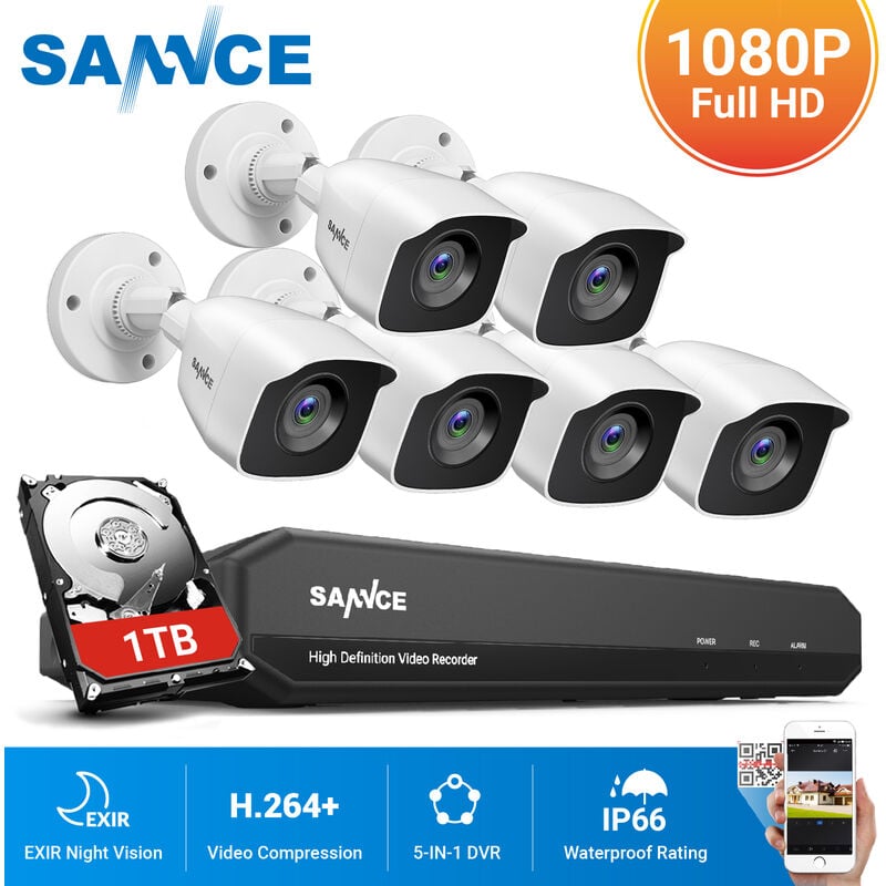 

ANNKE Vigilancia 16K 4K Ultra HD PoE Sistema de seguridad de video en red 16CH 4K H.265 + NVR de vigilancia con 16 cámaras HD de alta definición de