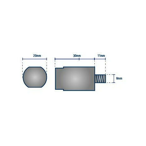 Anode Bougie YANMAR 8 et 12 - ORANGEMARINE -