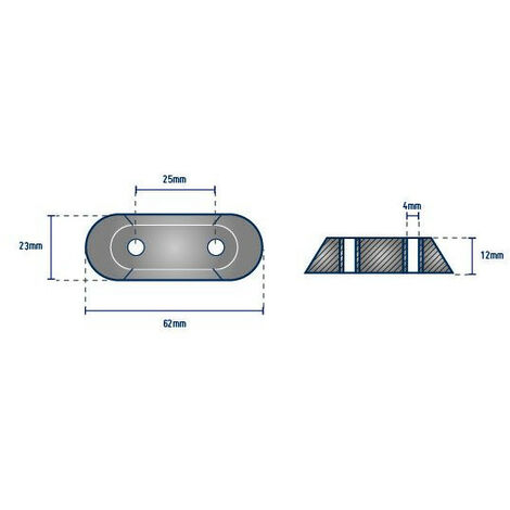 Anode Plaque hors-bord JOHNSON EVINRUDE OMC - ORANGEMARINE - entraxe 25 mm