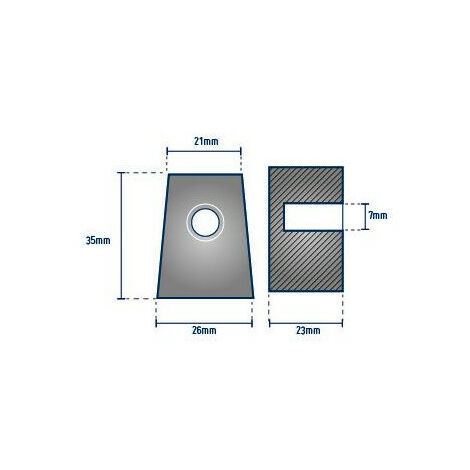 Anode trapèze moteur hors-bord YAMAHA - ORANGEMARINE - filetage m8