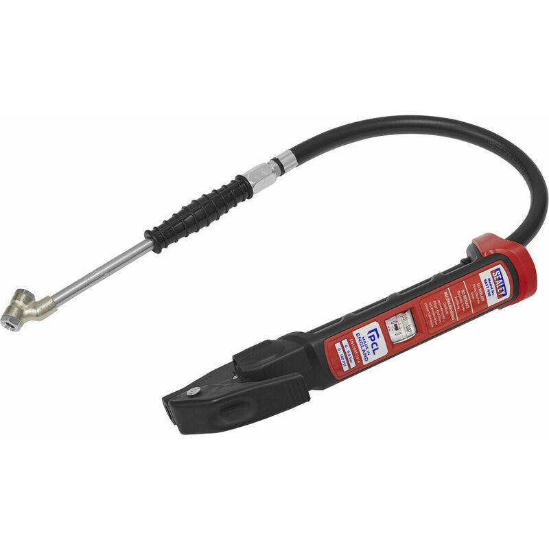 Loops - Anodised Tyre Inflator - Twin Push-On Connector - 240mm Long Reach Arm & Gauge