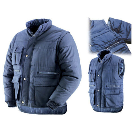 Anorak Savoia 2 en 1 azul talla XXL – mangas desmontables y forro de poliéster