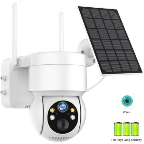 ANPVIZ Camera de surveillance exterieur solaire WiFi PTZ 1080P PIR Detection humaine avec Batterie rechargeable 7800mAh Caméra Surveillance WiFi Extérieure